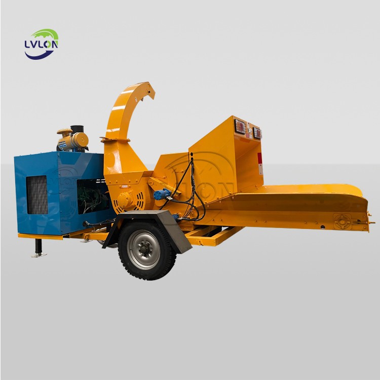 4-high-horsepower yellow-diesel-powered-tree-shredder